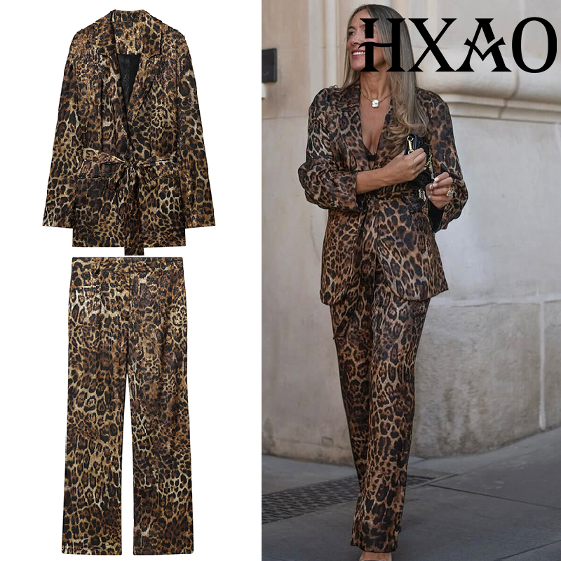 Women'S Formal Wear Suit - Zestawy spodni HXAO Leopard, 2-częściowy zestaw,
