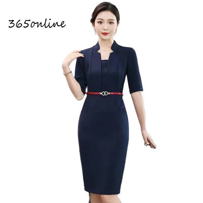 Women Formal Wear H&M - Eleganckie sukienki biznesowe z krótkim rękawem