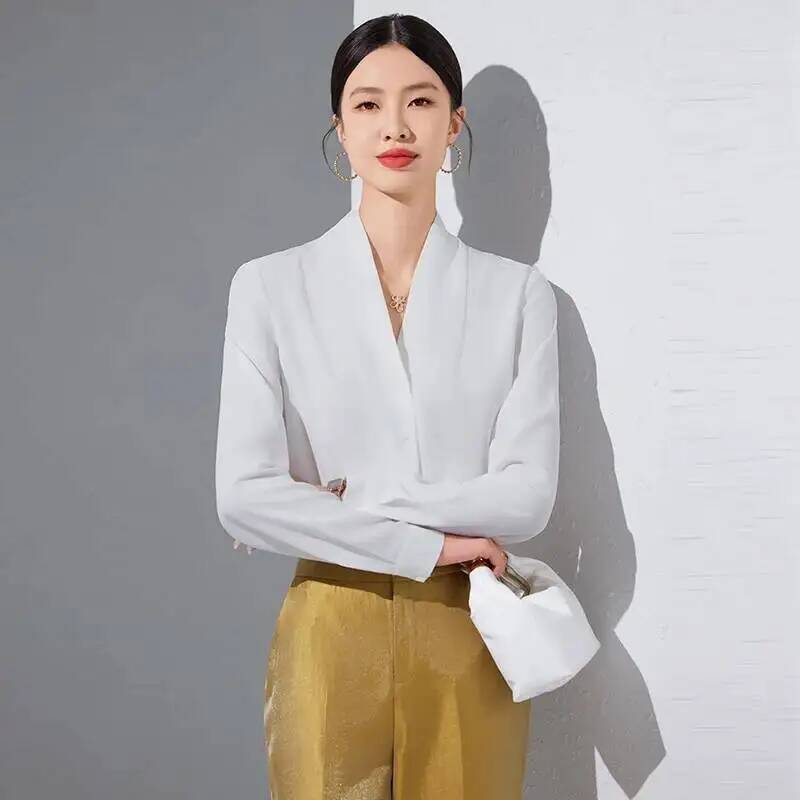 Women Formal Wear Stitching - Nowości 2025 Wiosna Jesień Modne Bluzki