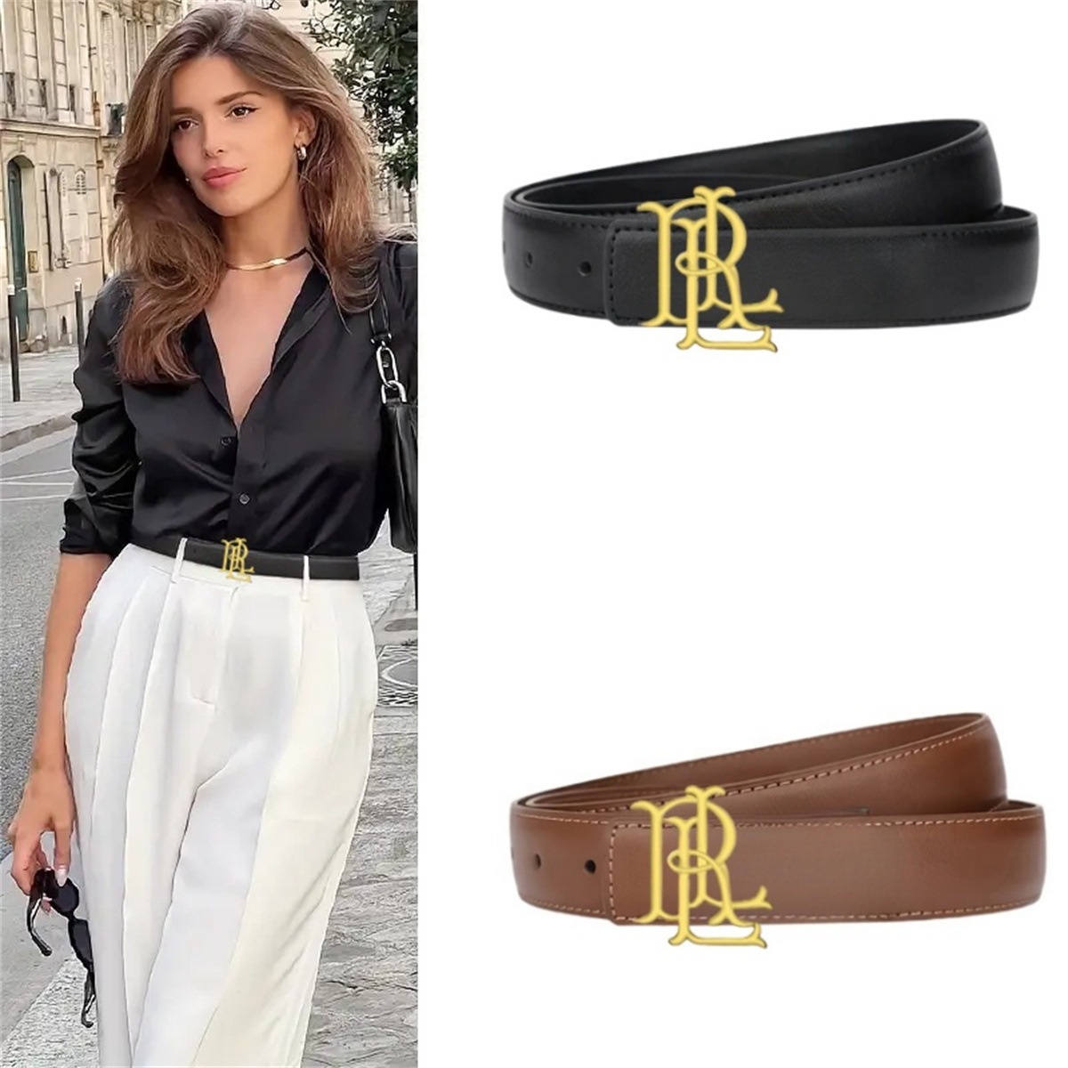 Women Formal Wear Belt - Elegancki damski pasek ze skóry PU,