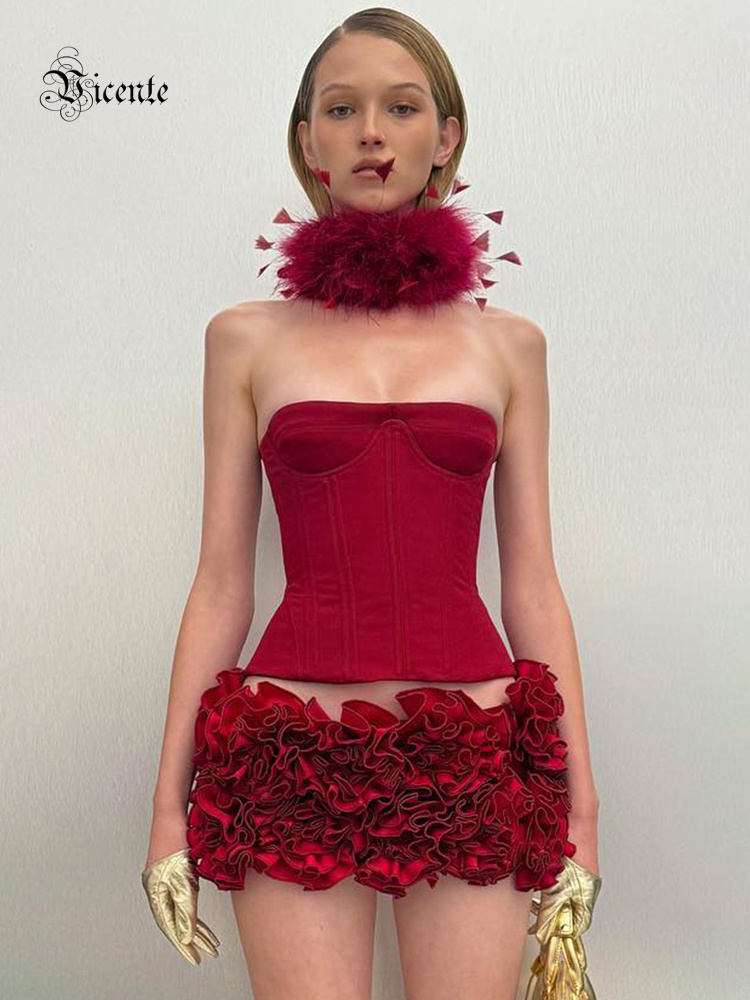 Shift Dress Sleeveless - VC Sukienka świąteczna Bez ramiączek Czerwony