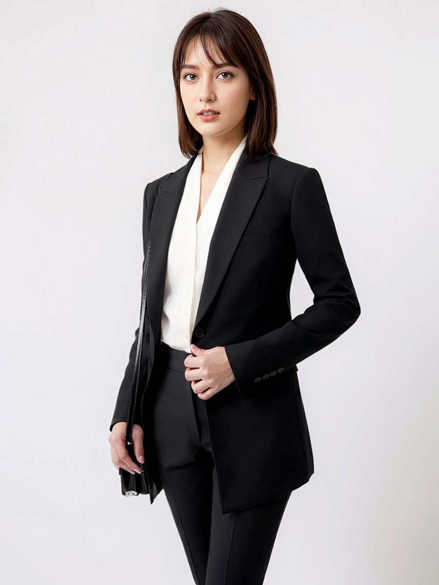 Women Formal Wear Blazer Set - Garnitury damskie Zestaw Marynarka Spodnie Biuro