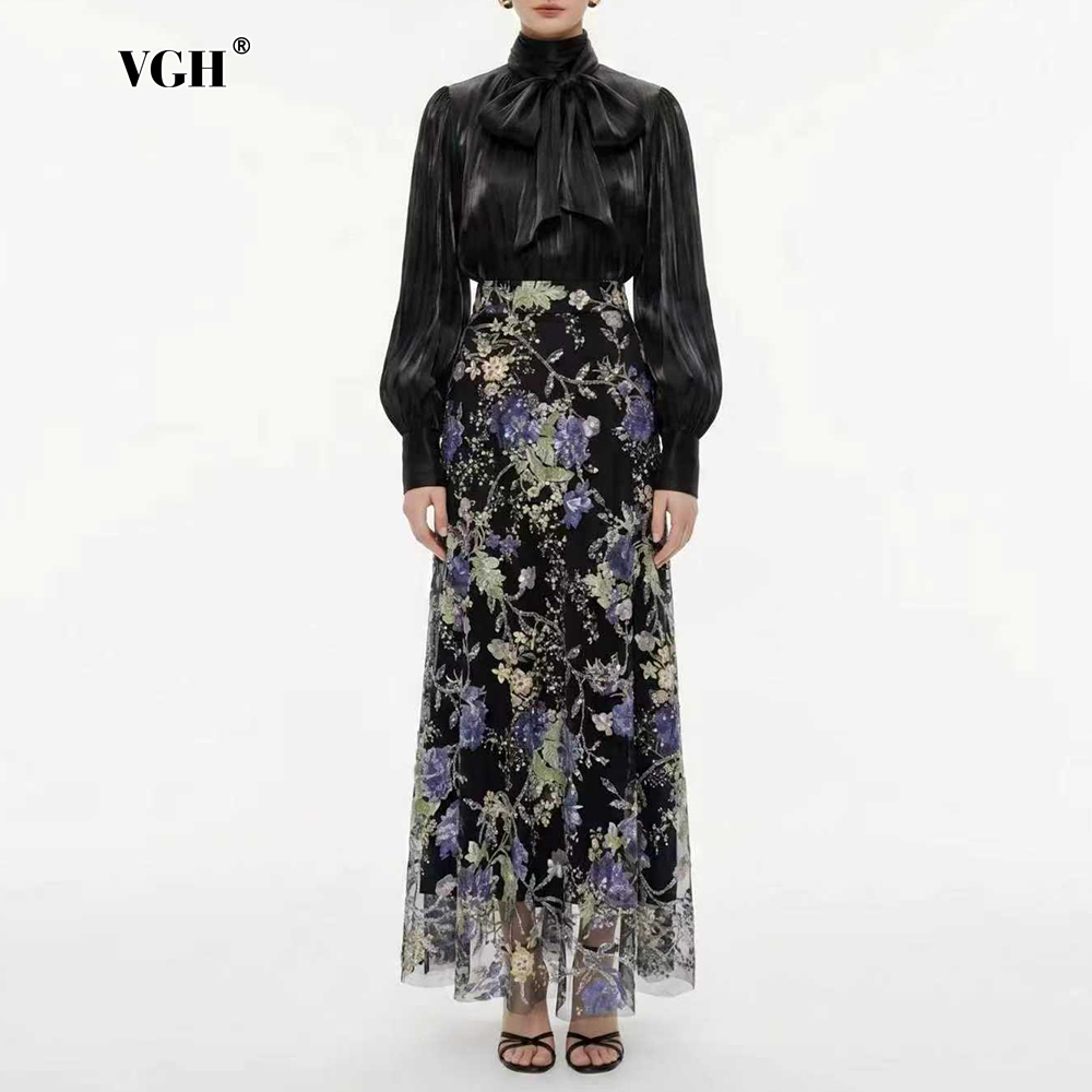 Women'S Formal Wear Suit - Elegancki, czarny, kwiatowy komplet dwuczęściowy VGH