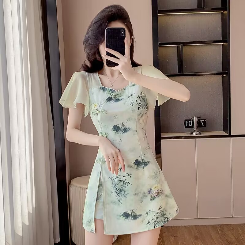 Women Formal Wear For Summer - Letni chiński styl Słodki dwuczęściowy zestaw