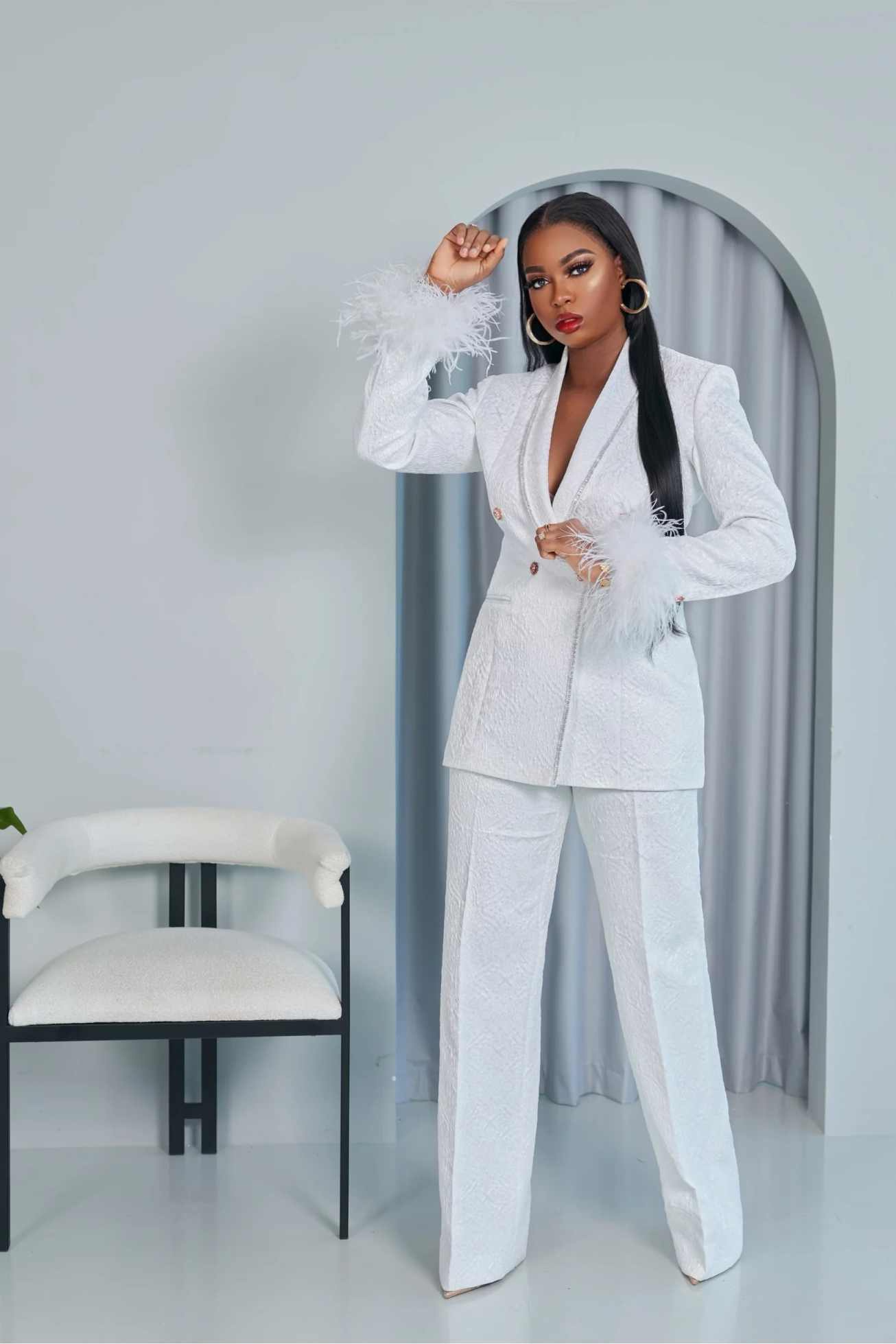 Women Formal Wear For Graduation - Eleganckie damskie komplety marynarek z kwiatowym