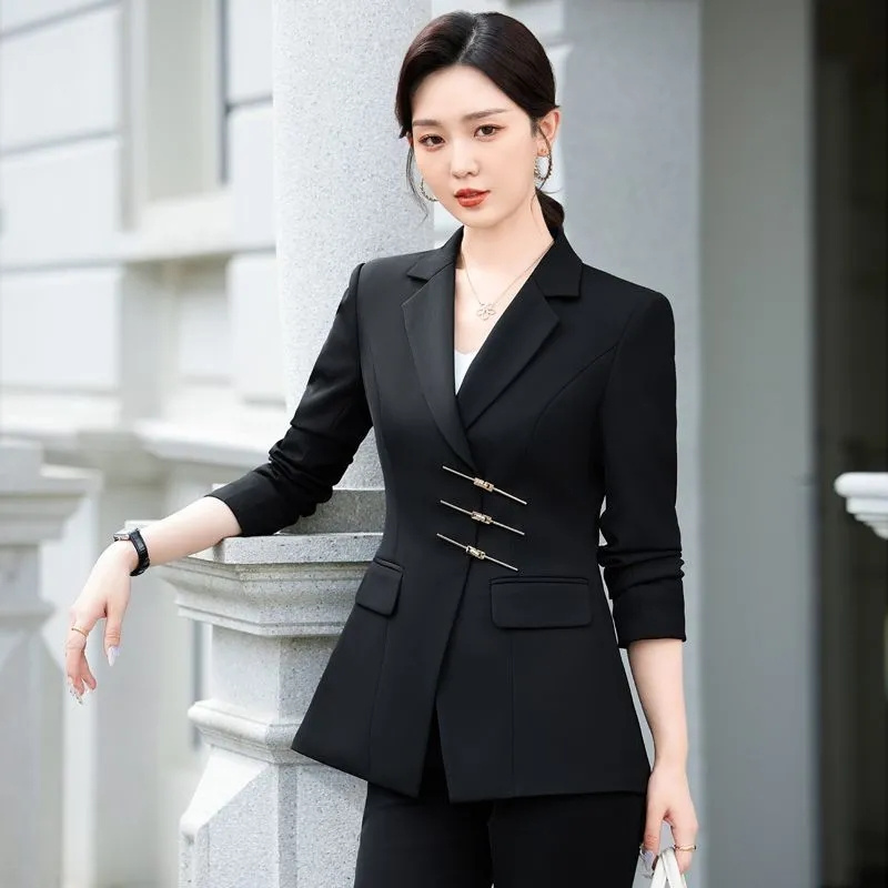 2025 Fashion White Red Black B – Women Formal Wear Blazer Set recenzja i cena