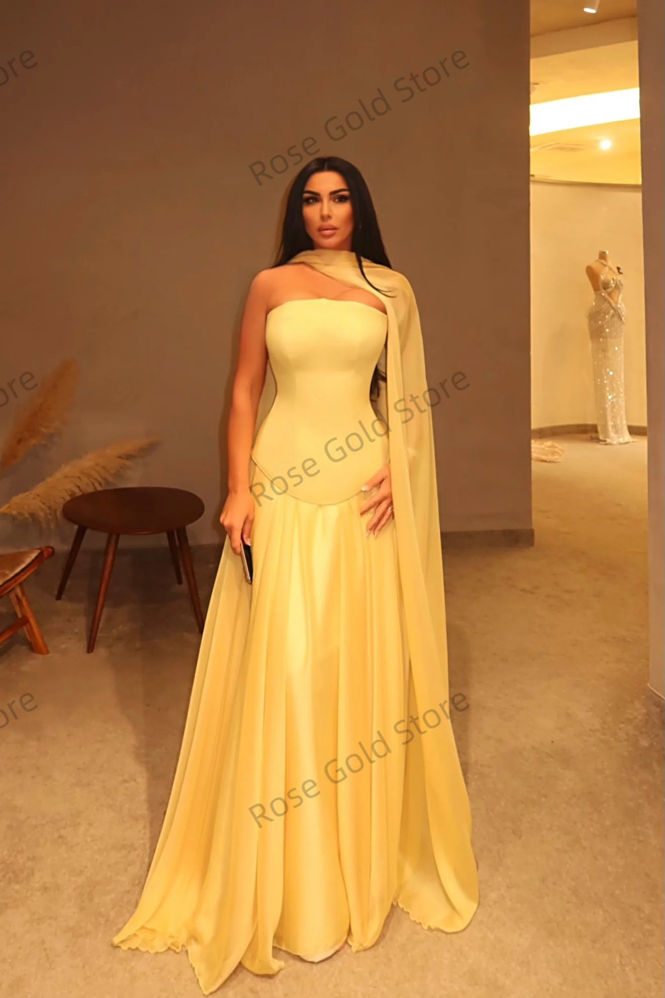 Proste żółte sukienki wieczoro – Yellow Formal Wear Women recenzja i cena