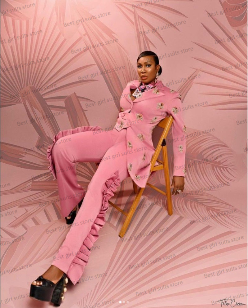 Różowa marynarka ślubna dla ko – Women Formal Wear Blazer Set recenzja i cena