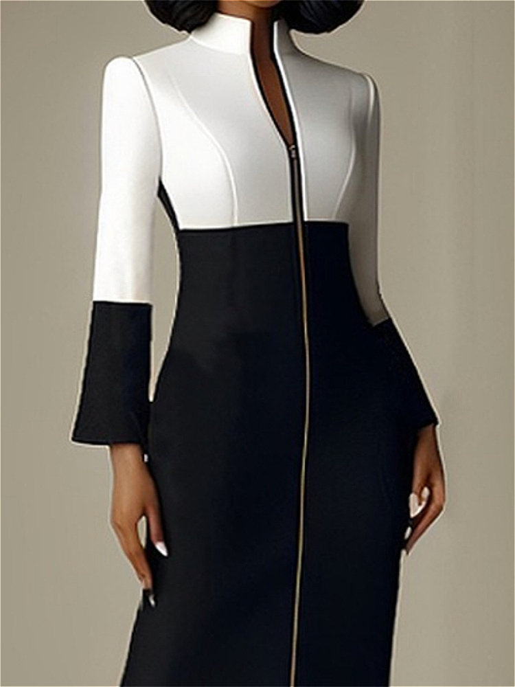 Damska sukienka midi z kontras – Women Formal Wear H&M recenzja i cena