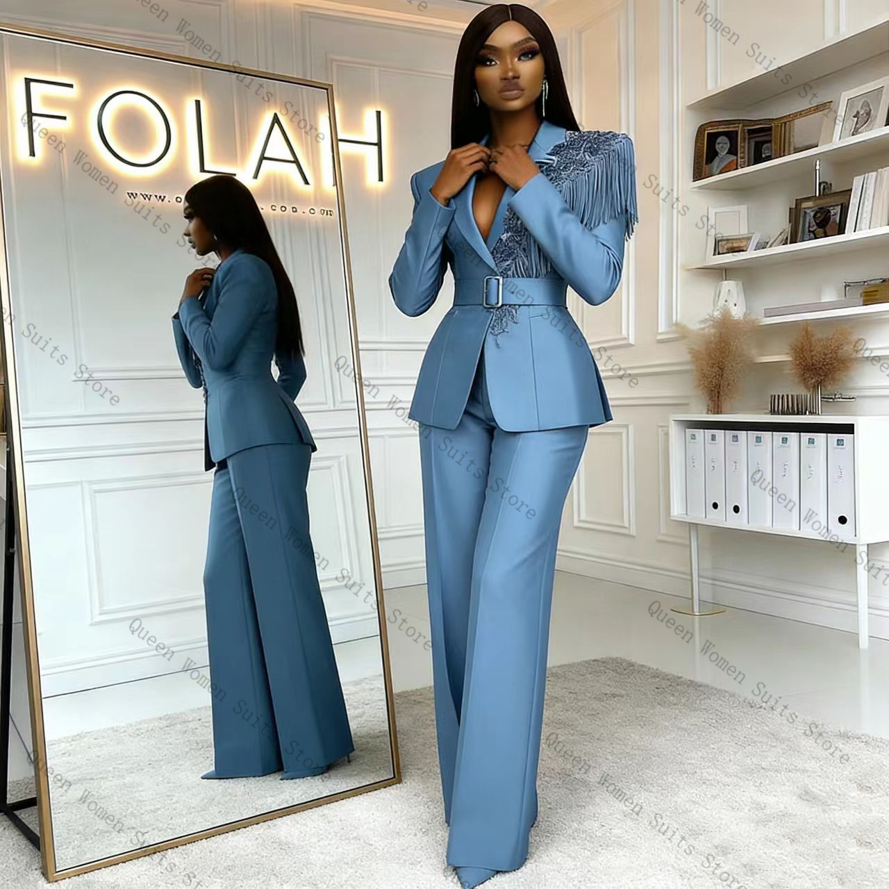 Damski garnitur z frędzlami, n – Women Formal Wear Blazer Set recenzja i cena