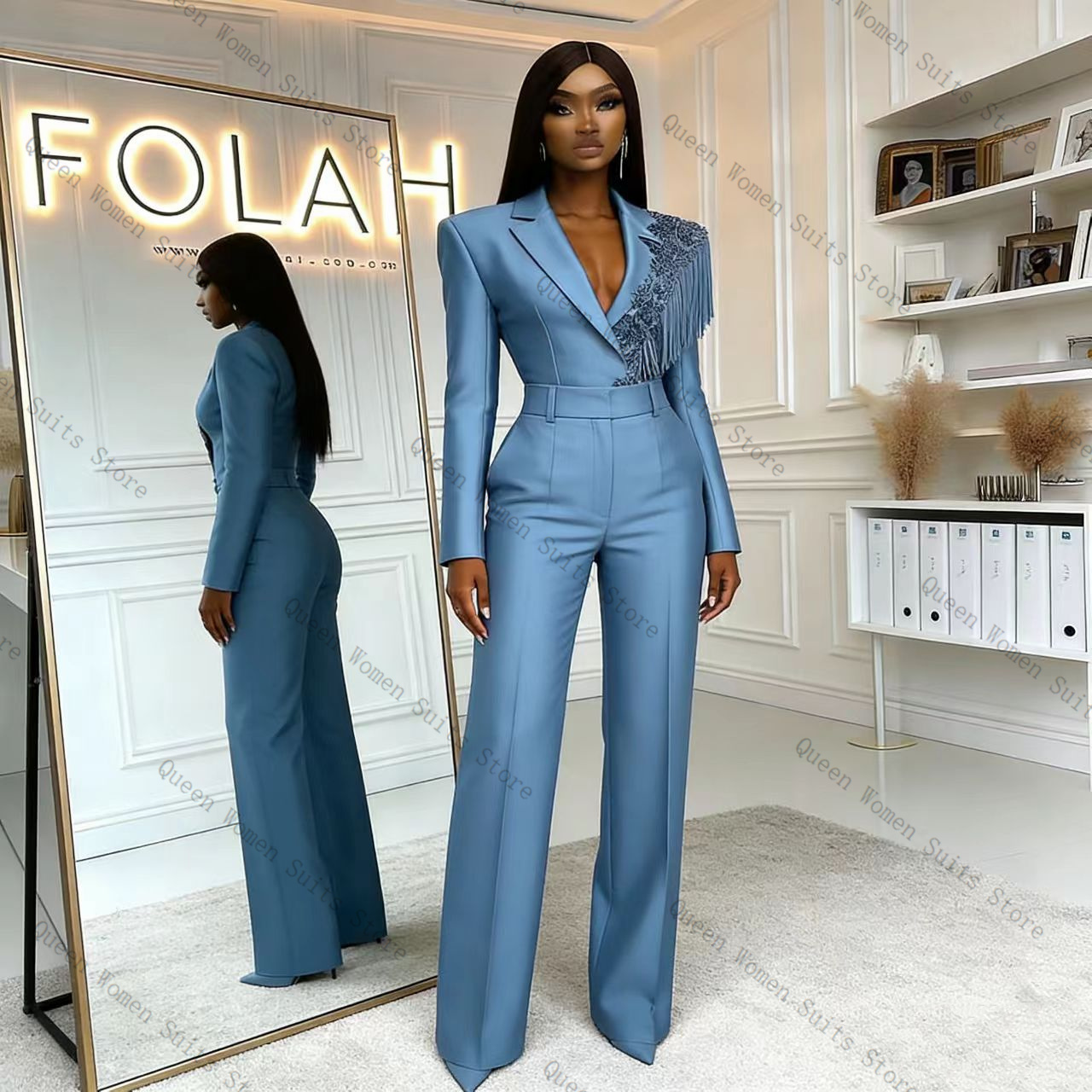 Damski garnitur z frędzlami, n – Women Formal Wear Blazer Set recenzja i cena