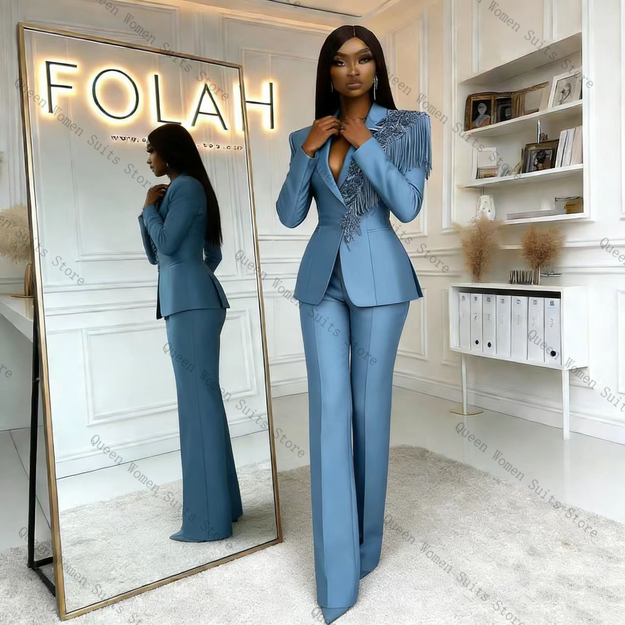 Damski garnitur z frędzlami, n – Women Formal Wear Blazer Set recenzja i cena