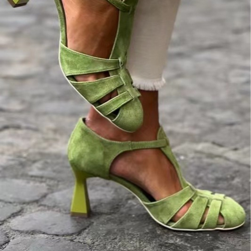 Damskie zielone zamszowe sanda – Women Formal Wear For Summer recenzja i cena