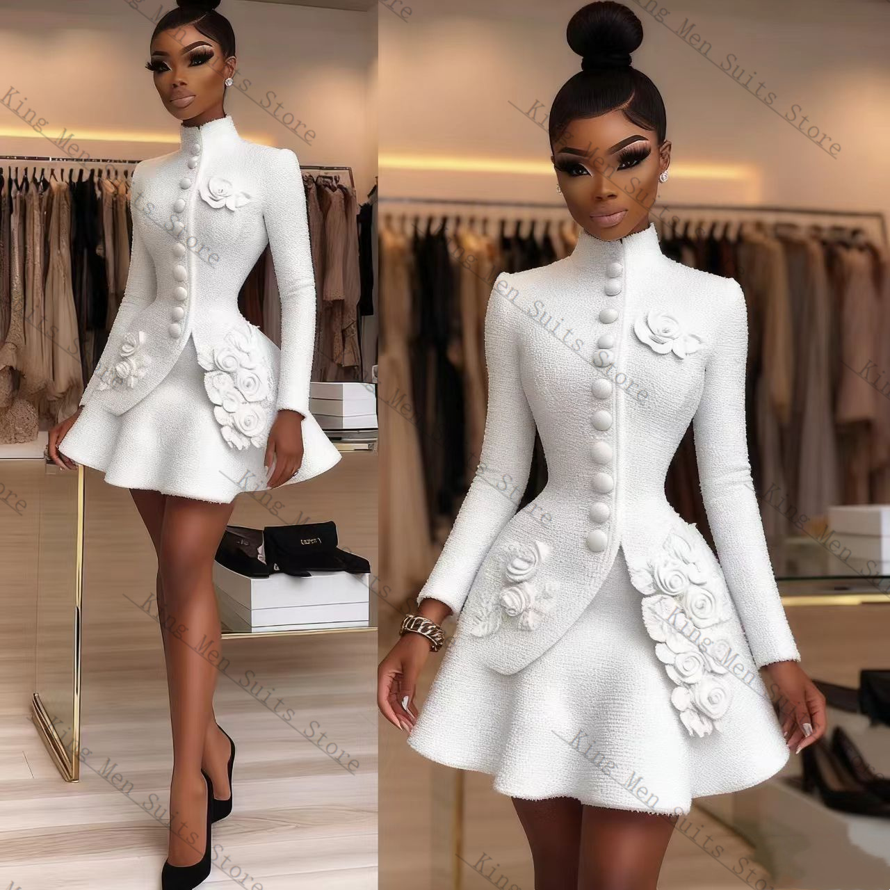 Luksusowy biały damski garnitu – Women Formal Wear Blazer Set recenzja i cena