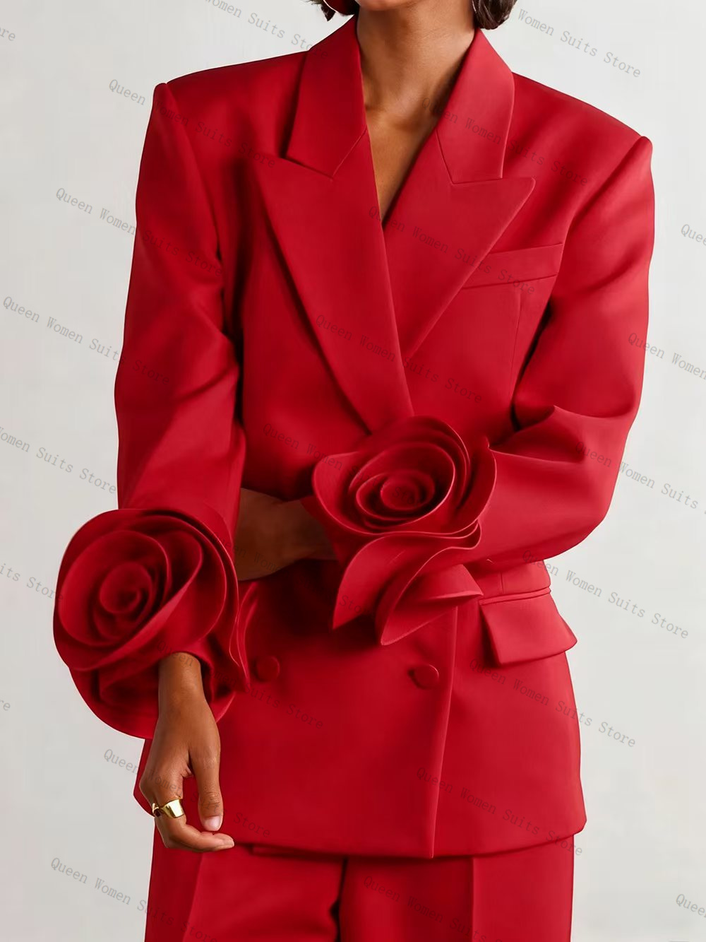 Luksusowy czerwony damski garn – Women Formal Wear Blazer Set recenzja i cena