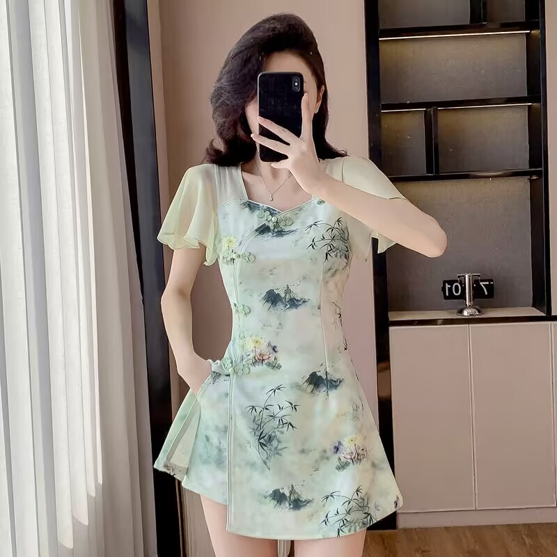 Letni chiński styl Słodki dwuc – Women Formal Wear For Summer recenzja i cena