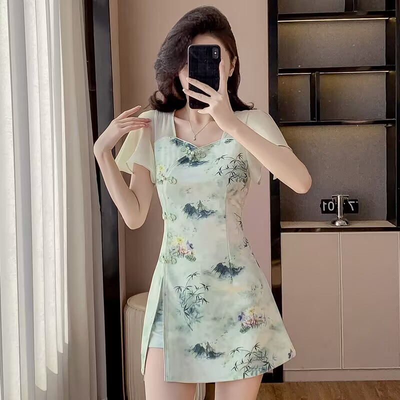 Letni chiński styl Słodki dwuc – Women Formal Wear For Summer recenzja i cena