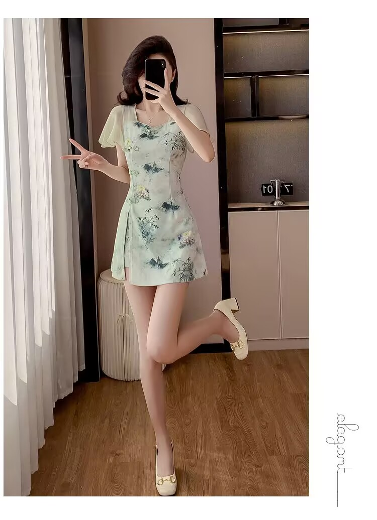 Letni chiński styl Słodki dwuc – Women Formal Wear For Summer recenzja i cena