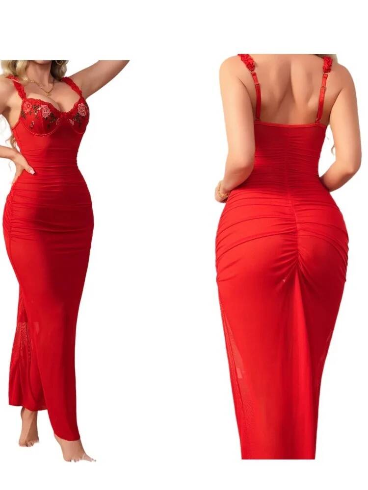 Czerwona marszczona sukienka n – Women Formal Wear H&M recenzja i cena
