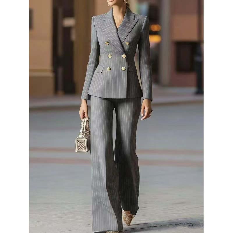Jesienny damski garnitur w pas – Women Formal Wear Blazer Set recenzja i cena