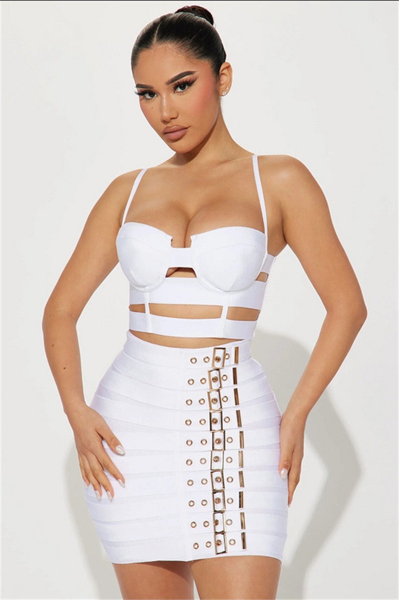 Czarno-biała sukienka bandażow – Women Formal Wear Belt recenzja i cena